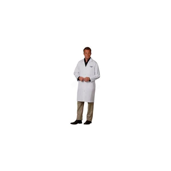 Superior Surgical Manufacturing Fashion Seal Unisex Knot Button Lab Coat, 39-1/2inL, 100% Cotton, XS, White 437-XS - main